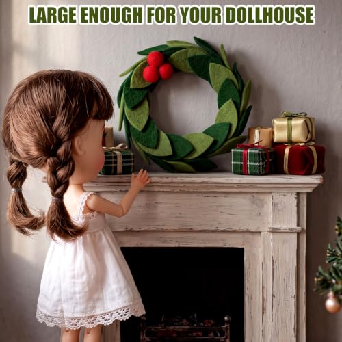Mini Felt Christmas Wreaths - 12 Pack for Holiday Crafts & Decor, 1.75 inch