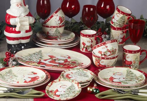Ceramic Santa Cookie Jar - 12.25-Inch Holiday Treat Storage & Decor