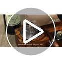 Acacia Wood Cigar Ashtray and Whiskey Glass Tray with Storage Drawer