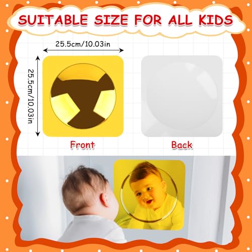 4PCS Sensory Wall Bubble Mirrors, 10x10 Inch Convex Acrylic Mirror Set