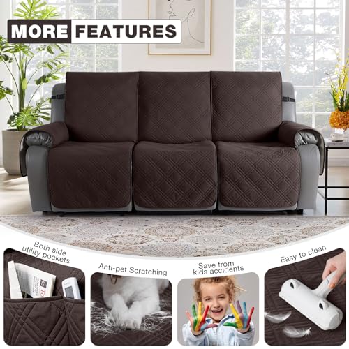 100% Waterproof 3-Seater Recliner Sofa Cover - Non-Slip Couch Slipcover