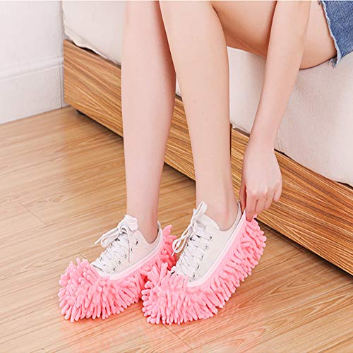 Reusable Microfiber Mop Slippers & Shoe Covers - 5 Pairs Floor Cleaning Socks