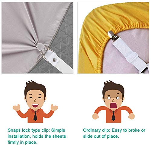 Adjustable Bed Sheet Holder Straps - Set of 4 Elastic Clips