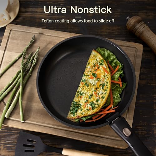 21-Piece Nonstick Ceramic Cookware Set with Removable Handle, Black