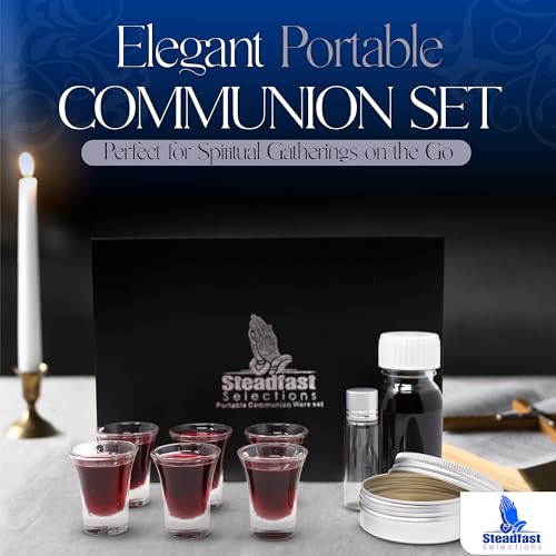 Portable Communion Set with Carrying Case, 6 Cups, and Accessories