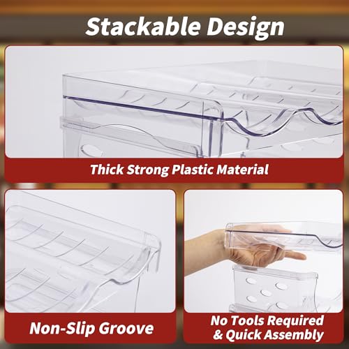 4-Tier Stackable Wine Rack and Water Bottle Organizer for Pantry Fridge