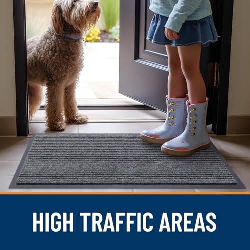 Heavy-Duty Front Door Mats 2-Pack - 29.5"x17" Non-Slip Indoor Outdoor Doormats