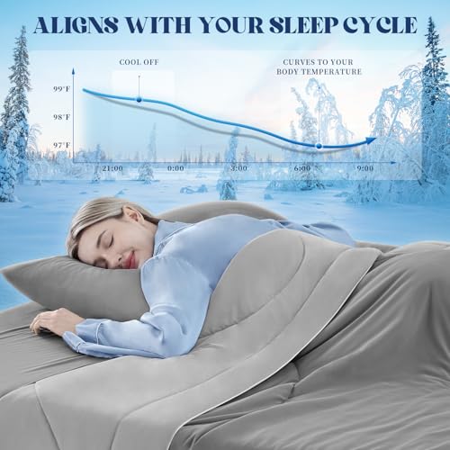 Cooling Comforter Queen Size - Double-Sided Blanket for Hot Sleepers