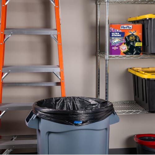 30 Gallon Heavy-Duty Drawstring Trash Bags, Black, Scented - 50 Count
