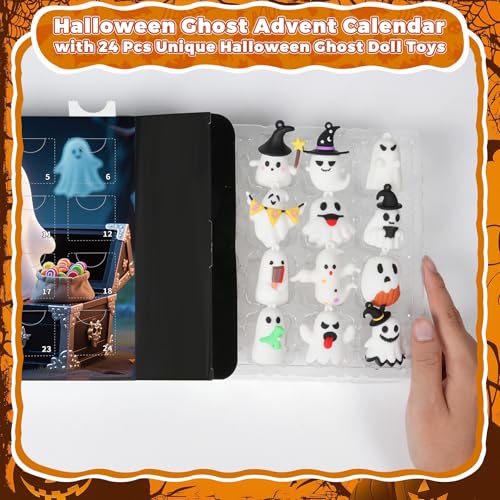 24-Day Halloween Ghost Countdown Advent Calendar with Collectible Figures