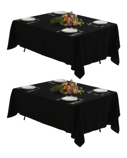 Goodluck 2 Pack Black Tablecloth 90 x 132 Inch – Rectangular Polyester Table Cloth, 6-8 Ft Tables – Reusable, Machine Washable Cover for Wedding, Birthday, Party Banquet and Event Decoration