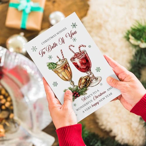 Chenive Christmas Card for Couples - Christmas Wishes to Both of You, Holiday Greeting Card