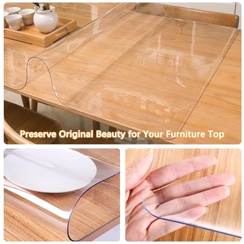 24x48 Inch Clear PVC Table Protector Waterproof Heavy Duty Desk Pad