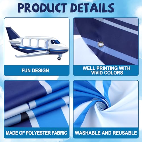 Airplane Photo Booth Backdrop Frame - 98x53 Inch Fabric Party Banner