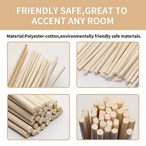 10-Inch Natural Rattan Reed Diffuser Sticks for Essential Oils - 100 Pack