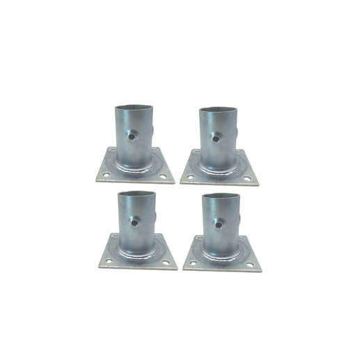 Generic Galvanized Steel Flange for 1-5/8 OD Tubing (4 Pack) (Perfect for Mounting Stainless Worktables, Equipment stands, and kitchen equipment legs., Gray
