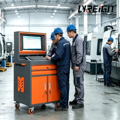 Industrial Mobile Computer Cabinet for 27-inch Monitors - Dust & Oil Proof