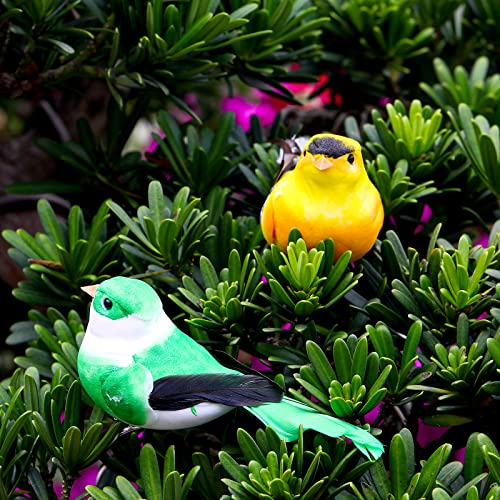 5-Piece Artificial Parrot Ornaments with Clips, 4.7-Inch Realistic Birds