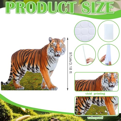 4ft Life-Size Tiger Cardboard Cutout for Safari Jungle Party Decor