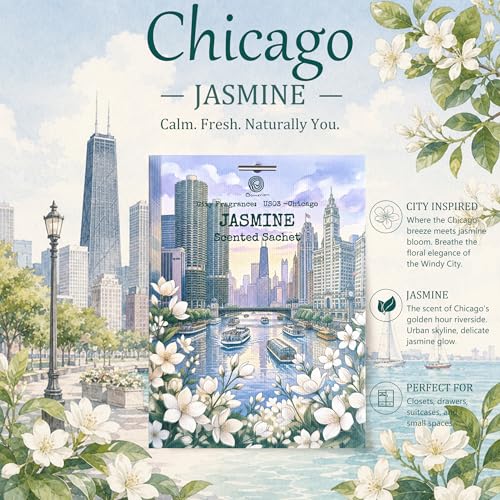 Jasmine Scented Sachets for Drawers, Closets and Cars - 12 Pack