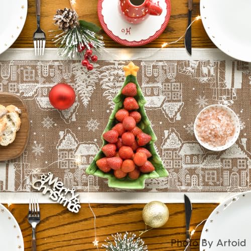 Artoid Mode Silhouette 13x72 Inch Table Runner – Brown, Polyester, Home Decor
