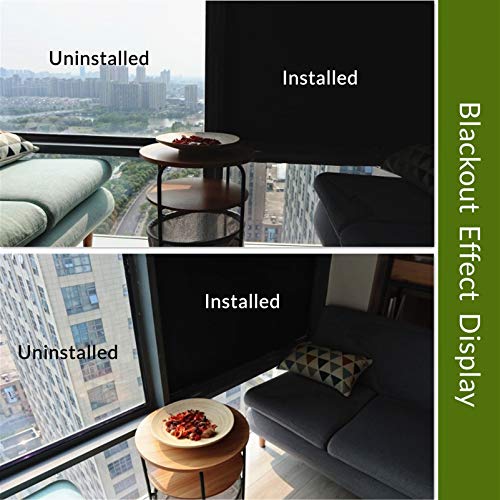 Total Blackout Window Film - 100% Light Blocking Static Cling, 17.7 x 78.7 inches