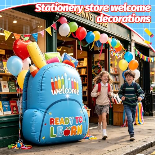 5FT Inflatable Back to School Yard Decoration with Built-In LED Lights