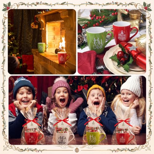 Potchen 4-Piece Holiday Greetings Mug Gift Set - Christmas Ceramic Mugs