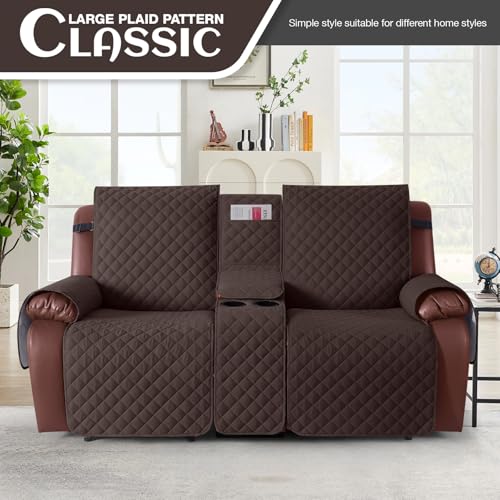 Waterproof Loveseat Recliner Cover with Console, Anti-Slip Protector
