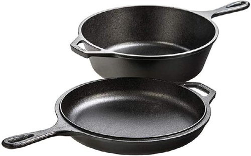 Lodge Cast Iron Combo Cooker - PFAS-Free 2-in-1 3.2 Quart Deep Pot & 10.25 Inch Skillet Set | Versatile Dutch Oven for Sourdough, Frying & Camping - Made in the USA
