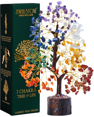 7 Chakra Tree of Life Crystal Tree - Handmade Gemstone Decor