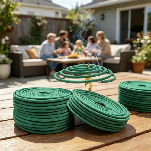 Citronella Incense Coils with Holders - 48 Pack for Outdoor & Indoor Use
