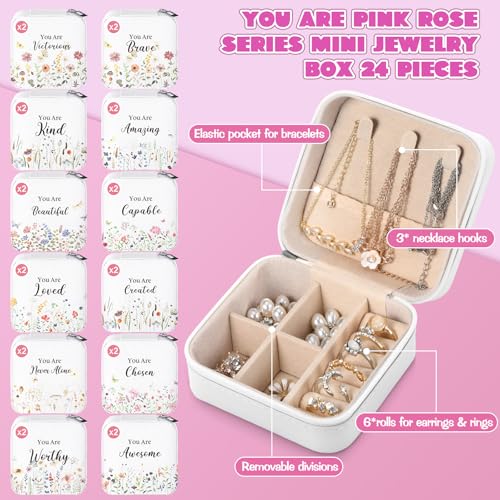 Kacctyen 12 Pcs Small Jewelry Travel Case Bulk Xmas Wild Flower Box