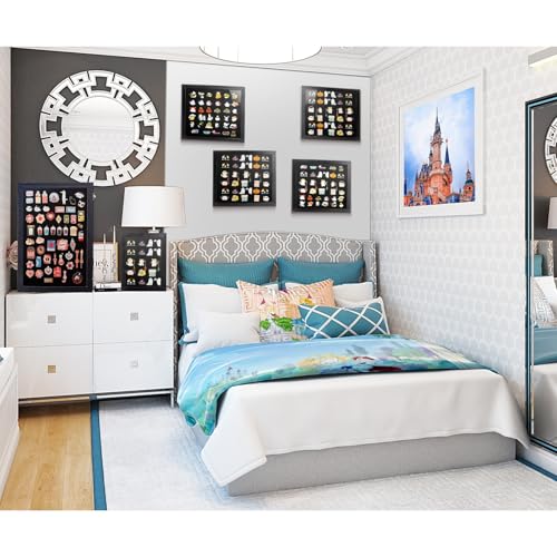 Enamel Pin Display Case, 11x11 Shadow Box Frame for Wall or Tabletop