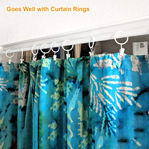 White Stainless Steel Curtain Clips with Hooks - 100 Pack Hanging Utility