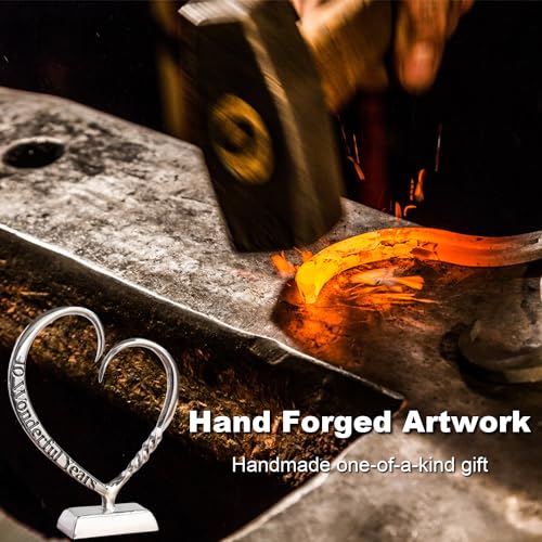 10th Wedding Anniversary Heart Keepsake - Hand Forged Tin Aluminum Decor