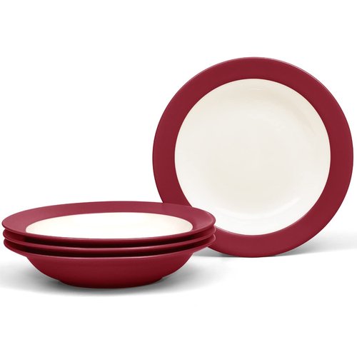 Noritake Colorwave Rim Soup/Pasta Bowl, Raspberry, Set of 4