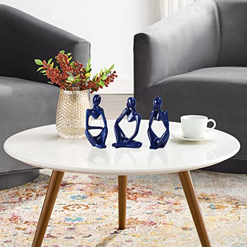 Abstract Thinker Statue, Modern Resin Sculpture for Home Office Decor