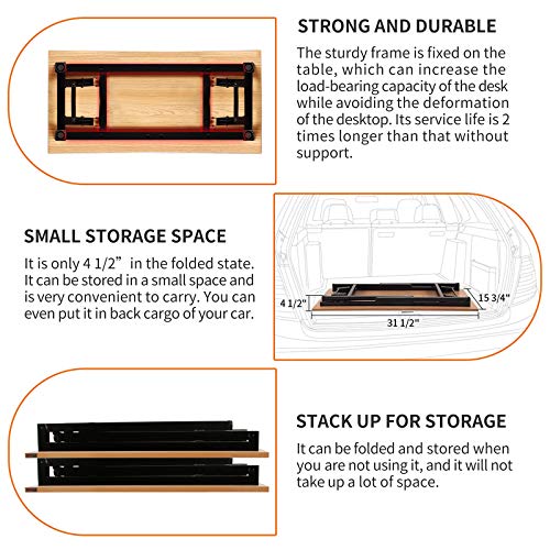 Folding Computer Desk 31.5-Inch Compact Writing Table for Small Spaces