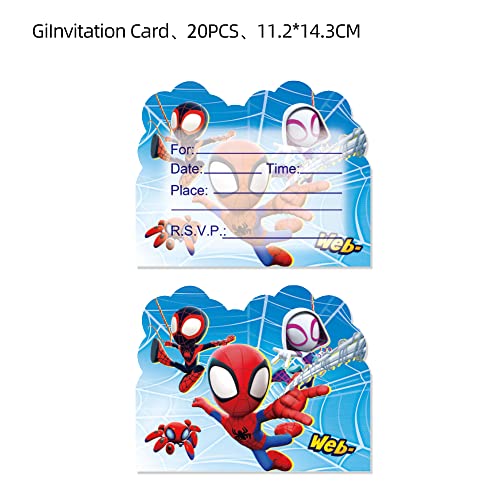 20-Piece Superhero Birthday Party Invitations, Fill-in Cards 4.3x5.5in