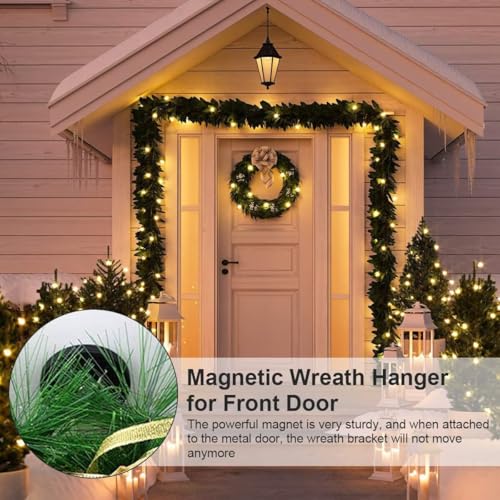 Magnetic Wreath Hangers for Metal Front Door - 2 Pack Heavy Duty Hooks