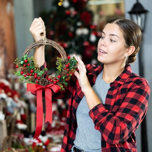 35-Pack 9in Red Berry Christmas Tree Decor Stems – Faux Berries for DIY Christmas Crafts