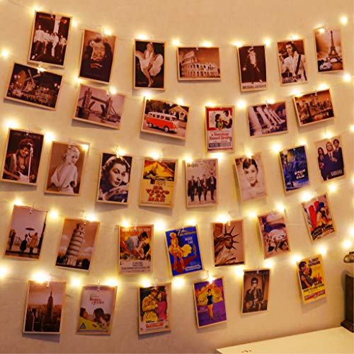 HXWEIYE 40Ft 120LED Photo Clips String Light with Remote and USB