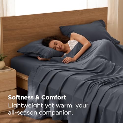 Bedsure Queen Sheet Set - Soft Cooling Microfiber Bedding with Deep Pockets