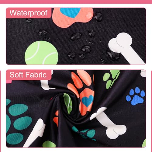 Waterproof Dog Grooming Apron with Pockets - Cute Pet Print Design