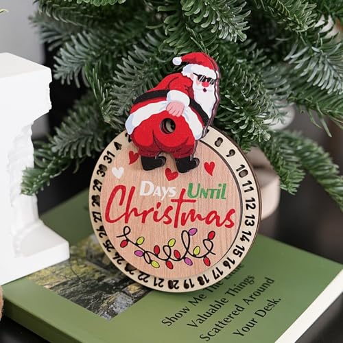 Christmas Fridge Magnets - Wooden 3D Countdown Set (2 Pcs) Style 11