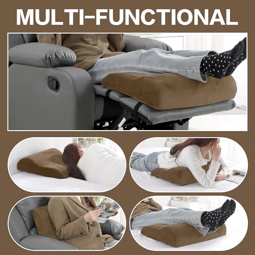 Extra Large Wave-Shaped Recliner Leg Pillow - Foam Footrest & Lumbar Support