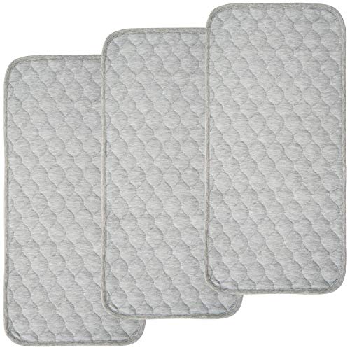 Waterproof Changing Pad Liners 13x27 Quilted Gray 3 Pack