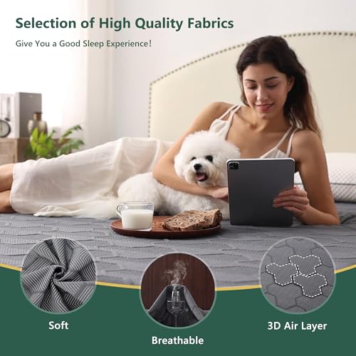FELTYBED Queen Waterproof Bamboo Mattress Protector - Deep Pocket Cover