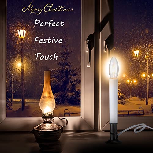 8-Pack Electric Window Candles with Auto On/Off Sensor, 7W Bulbs